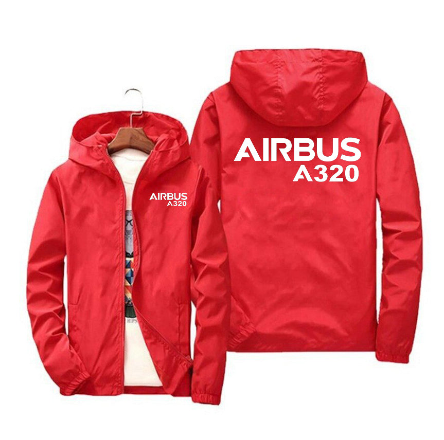 Airbus A320 & Text Designed Windbreaker Jackets