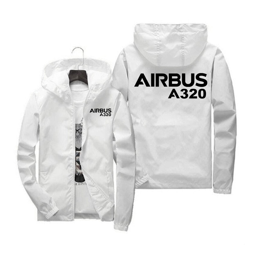 Airbus A320 & Text Designed Windbreaker Jackets