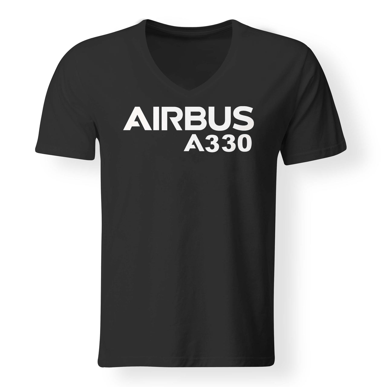 Airbus A330 & Text Designed V-Neck T-Shirts