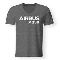 Thumbnail for Airbus A330 & Text Designed V-Neck T-Shirts