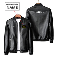 Thumbnail for Airbus A340 Silhouette Designed PU Leather Jackets