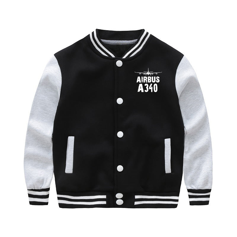 Airbus A340 & Plane Designed "CHILDREN" Baseball Jackets