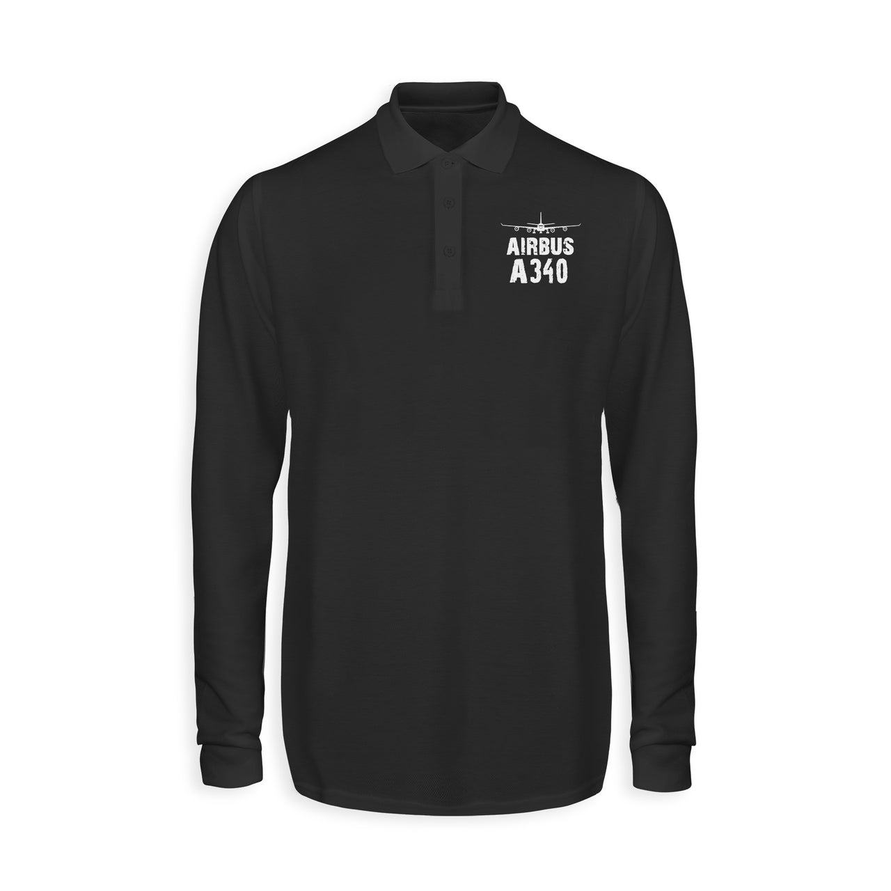 Airbus A340 & Plane Designed Long Sleeve Polo T-Shirts