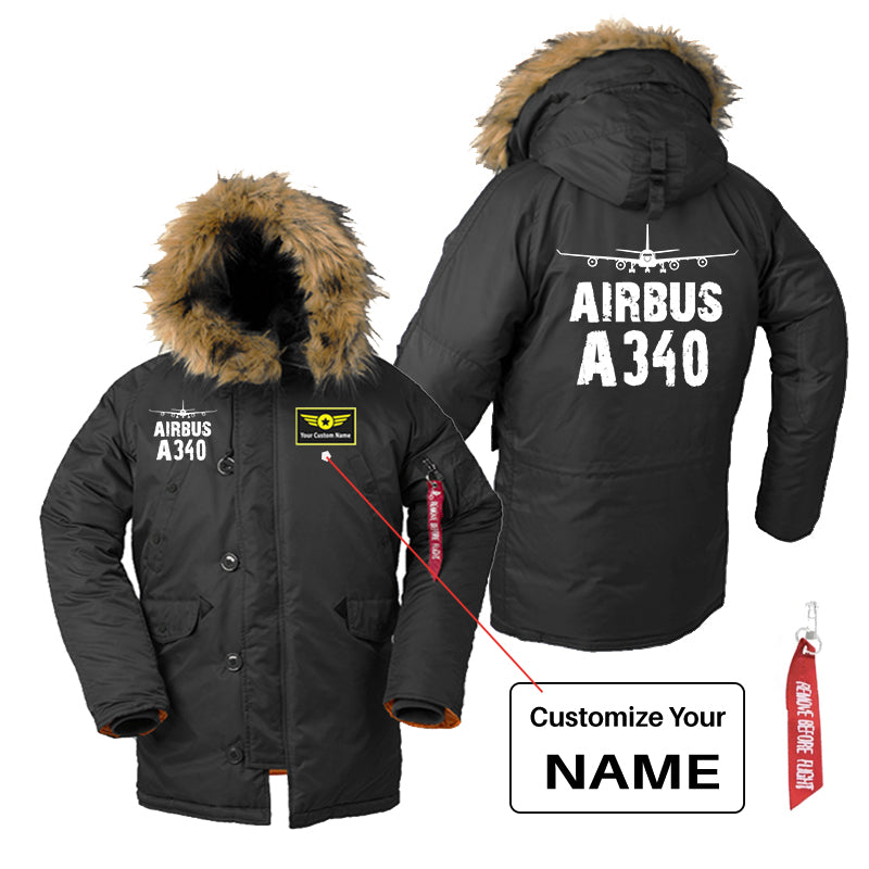 Airbus A340 & Plane Designed Parka Bomber Jackets