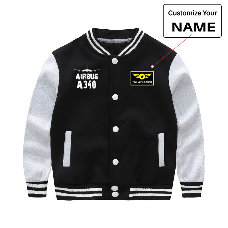 Airbus A340 & Plane Designed "CHILDREN" Baseball Jackets