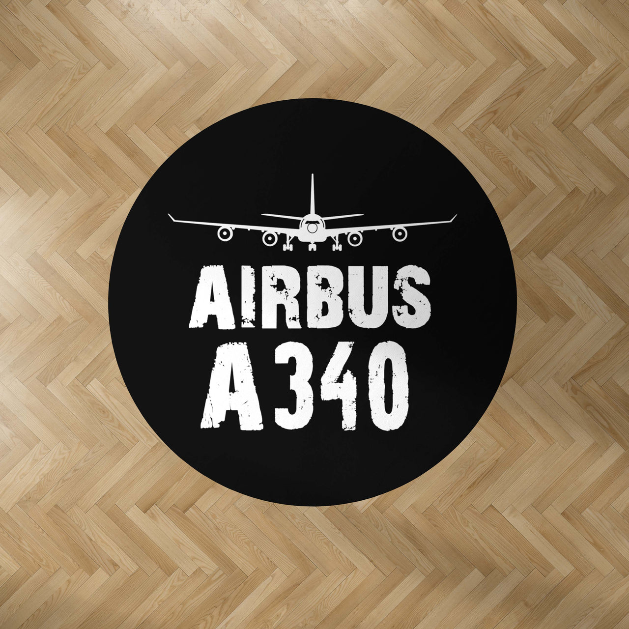 Airbus A340 & Plane Designed Carpet & Floor Mats (Round)