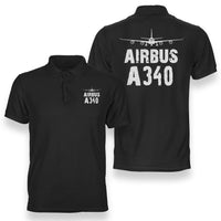 Thumbnail for Airbus A340 & Plane Designed Double Side Polo T-Shirts