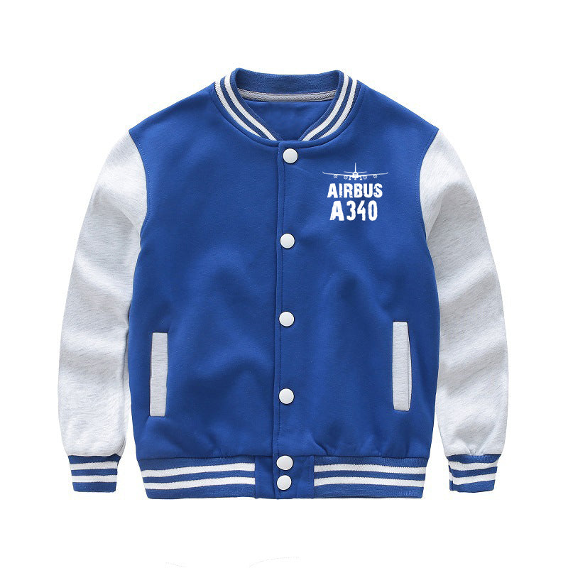 Airbus A340 & Plane Designed "CHILDREN" Baseball Jackets