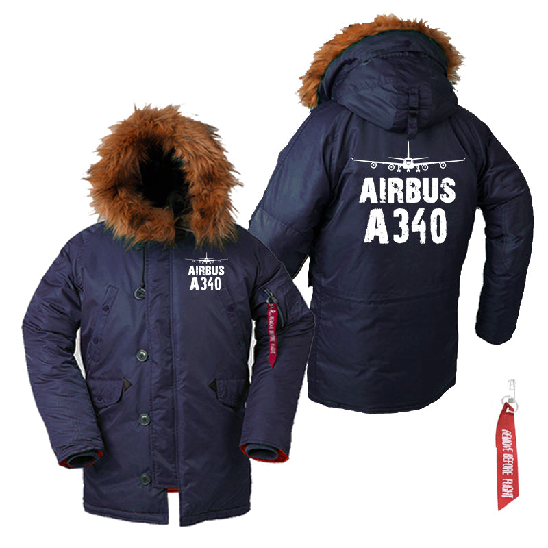 Airbus A340 & Plane Designed Parka Bomber Jackets