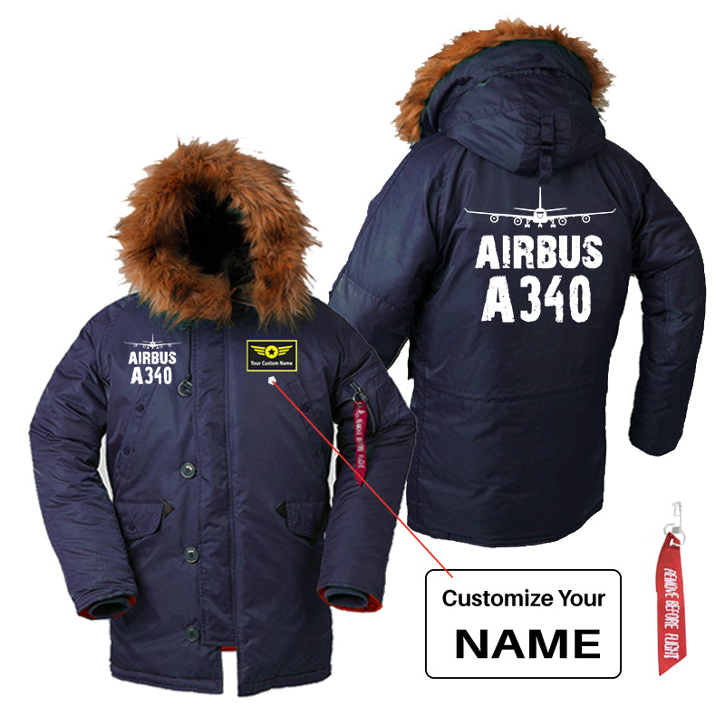 Airbus A340 & Plane Designed Parka Bomber Jackets