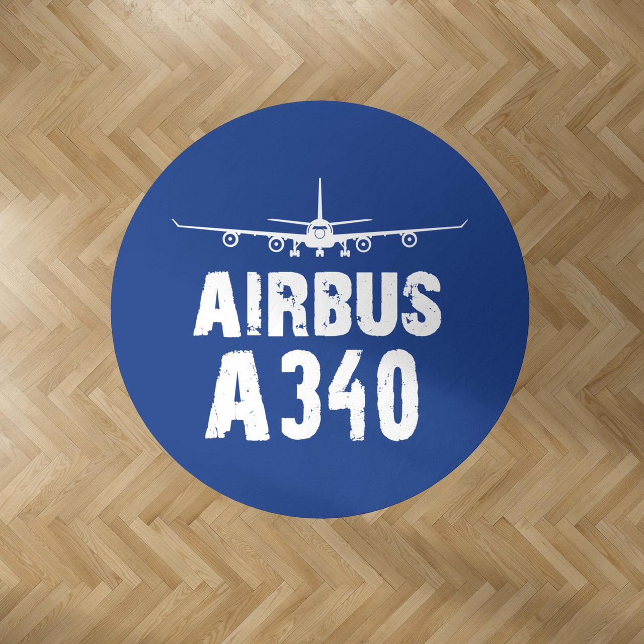 Airbus A340 & Plane Designed Carpet & Floor Mats (Round)