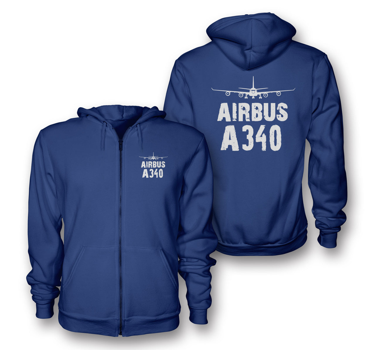 Airbus A340 & Plane Designed Zipped Hoodies