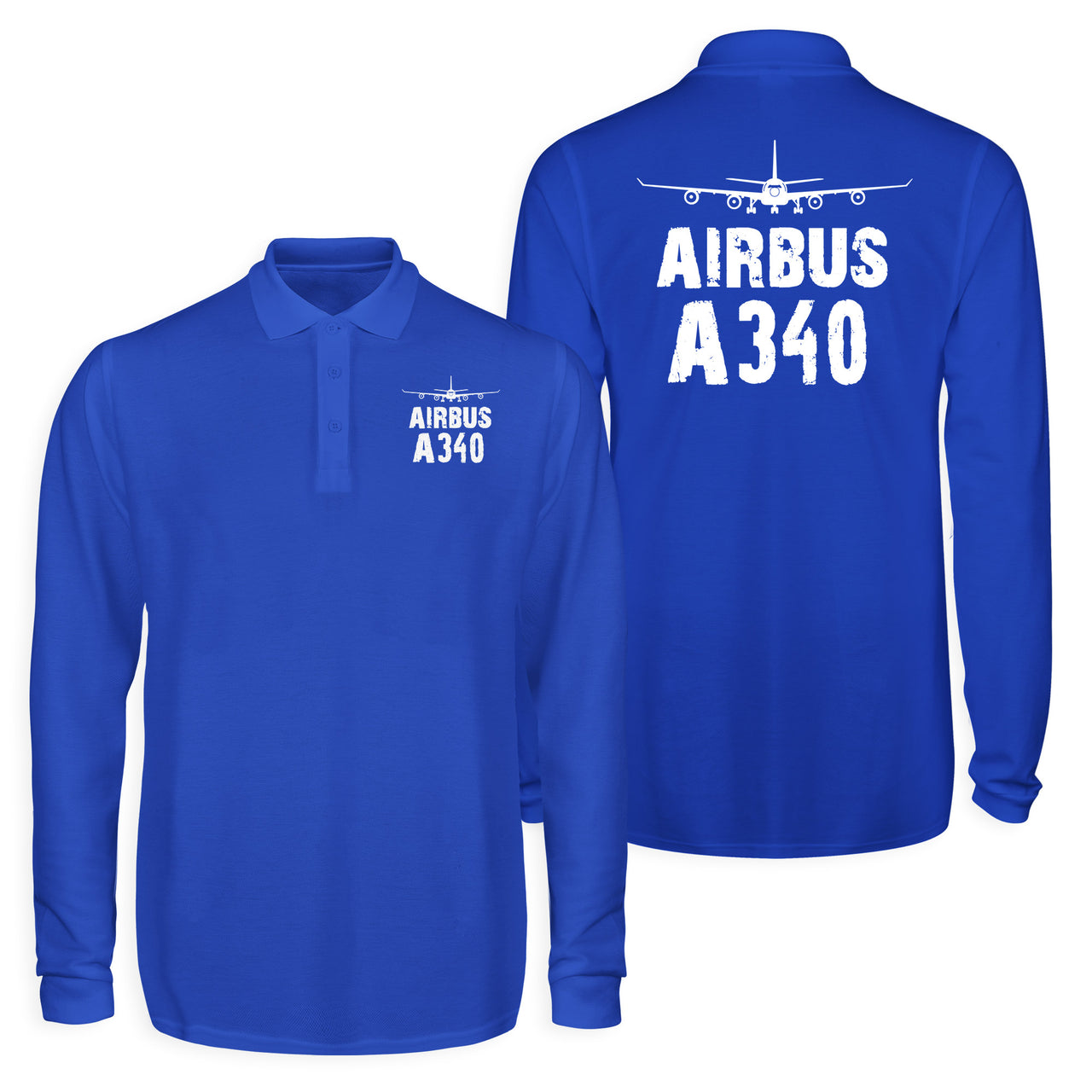 Airbus A340 & Plane Designed Long Sleeve Polo T-Shirts (Double-Side)