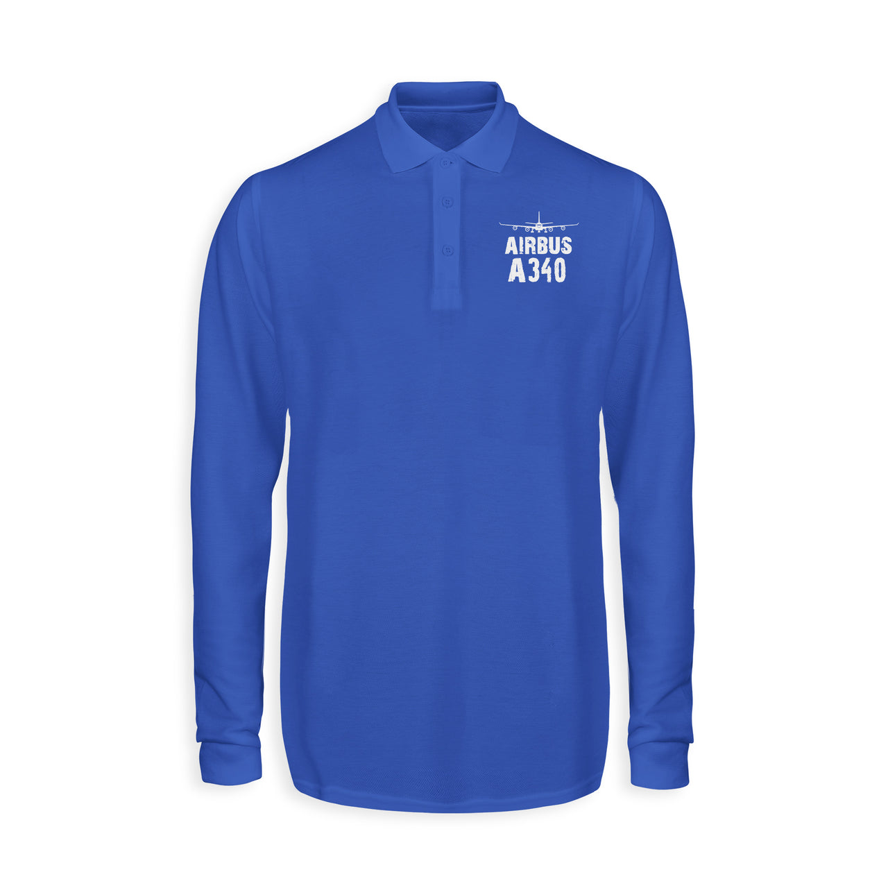 Airbus A340 & Plane Designed Long Sleeve Polo T-Shirts