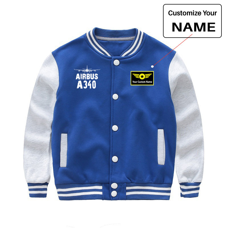 Airbus A340 & Plane Designed "CHILDREN" Baseball Jackets