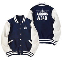 Thumbnail for Airbus A340 & Plane Designed Baseball Style Jackets