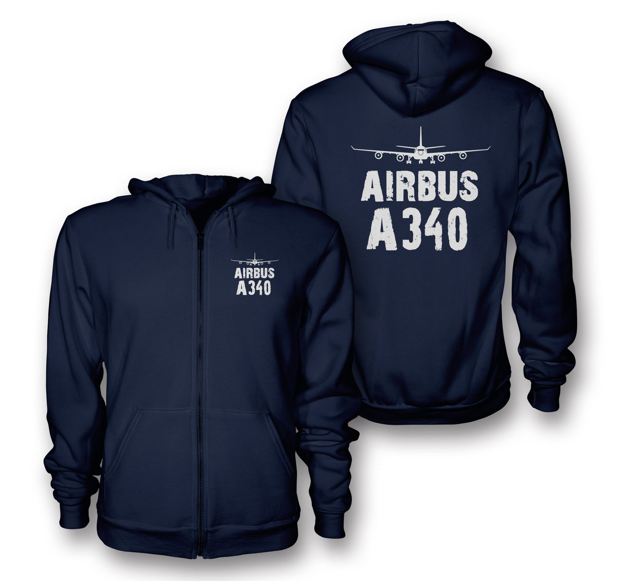 Airbus A340 & Plane Designed Zipped Hoodies