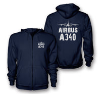 Thumbnail for Airbus A340 & Plane Designed Zipped Hoodies