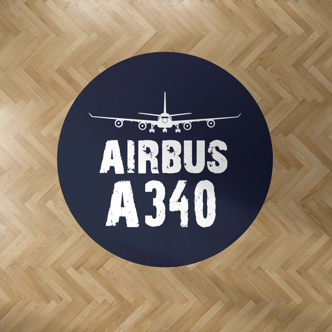 Airbus A340 & Plane Designed Carpet & Floor Mats (Round)