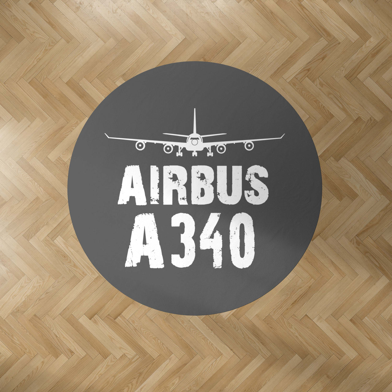 Airbus A340 & Plane Designed Carpet & Floor Mats (Round)