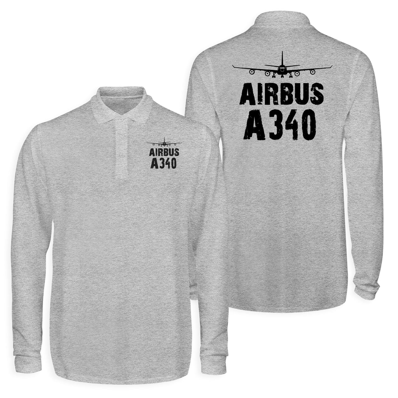 Airbus A340 & Plane Designed Long Sleeve Polo T-Shirts (Double-Side)