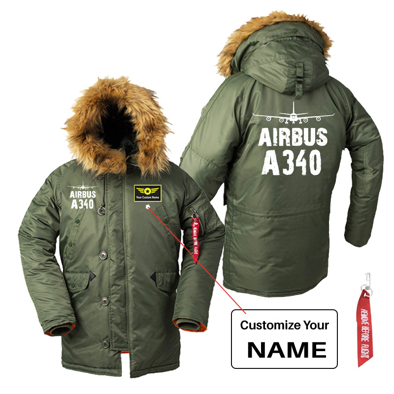 Airbus A340 & Plane Designed Parka Bomber Jackets