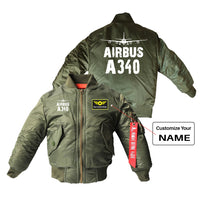 Thumbnail for Airbus A340 & Plane Designed Children Bomber Jackets