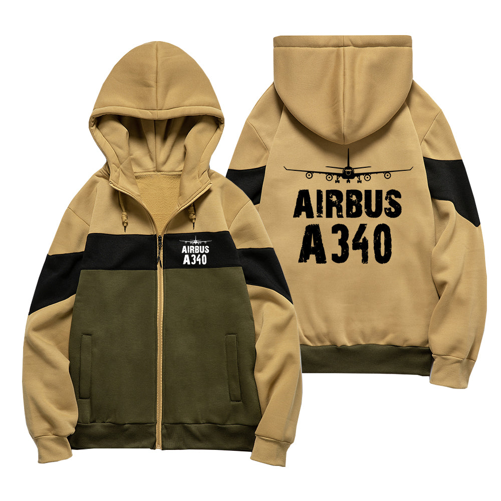 Airbus A340 & Plane Designed Colourful Zipped Hoodies