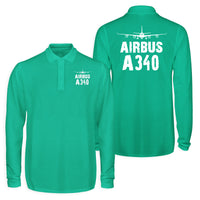 Thumbnail for Airbus A340 & Plane Designed Long Sleeve Polo T-Shirts (Double-Side)