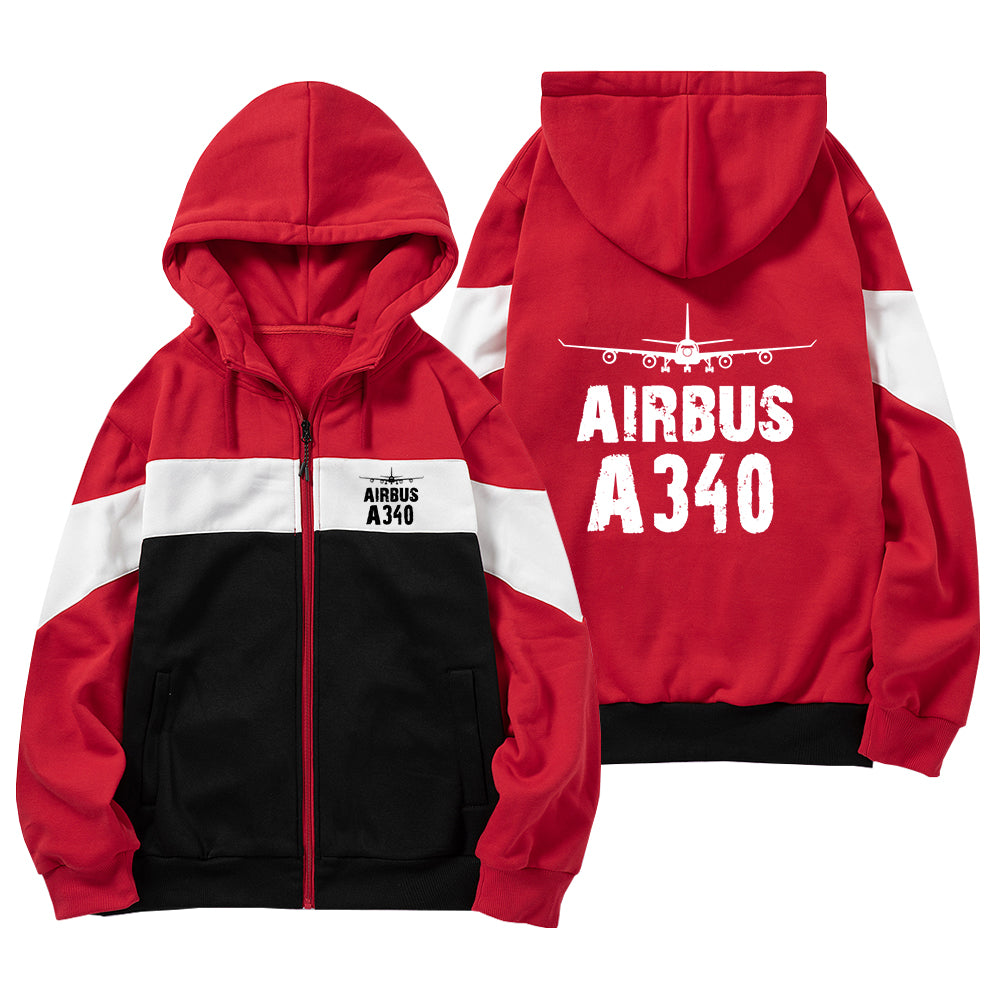 Airbus A340 & Plane Designed Colourful Zipped Hoodies