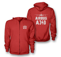 Thumbnail for Airbus A340 & Plane Designed Zipped Hoodies