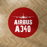 Thumbnail for Airbus A340 & Plane Designed Carpet & Floor Mats (Round)