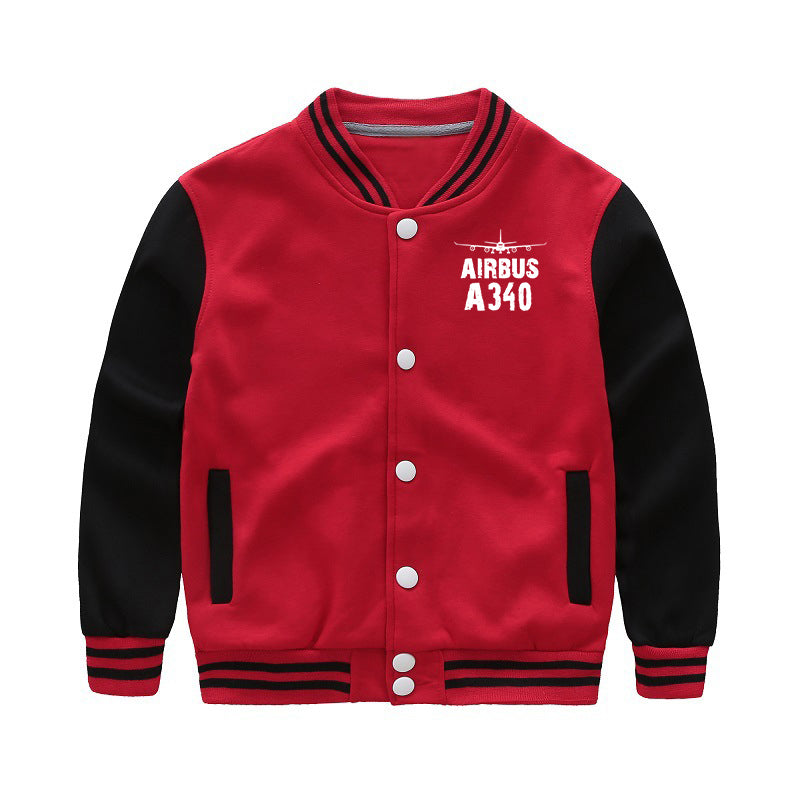 Airbus A340 & Plane Designed "CHILDREN" Baseball Jackets