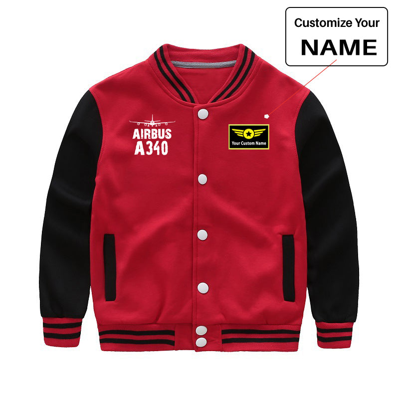 Airbus A340 & Plane Designed "CHILDREN" Baseball Jackets