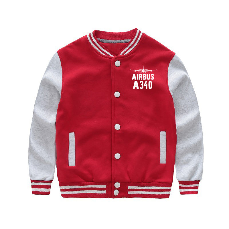 Airbus A340 & Plane Designed "CHILDREN" Baseball Jackets