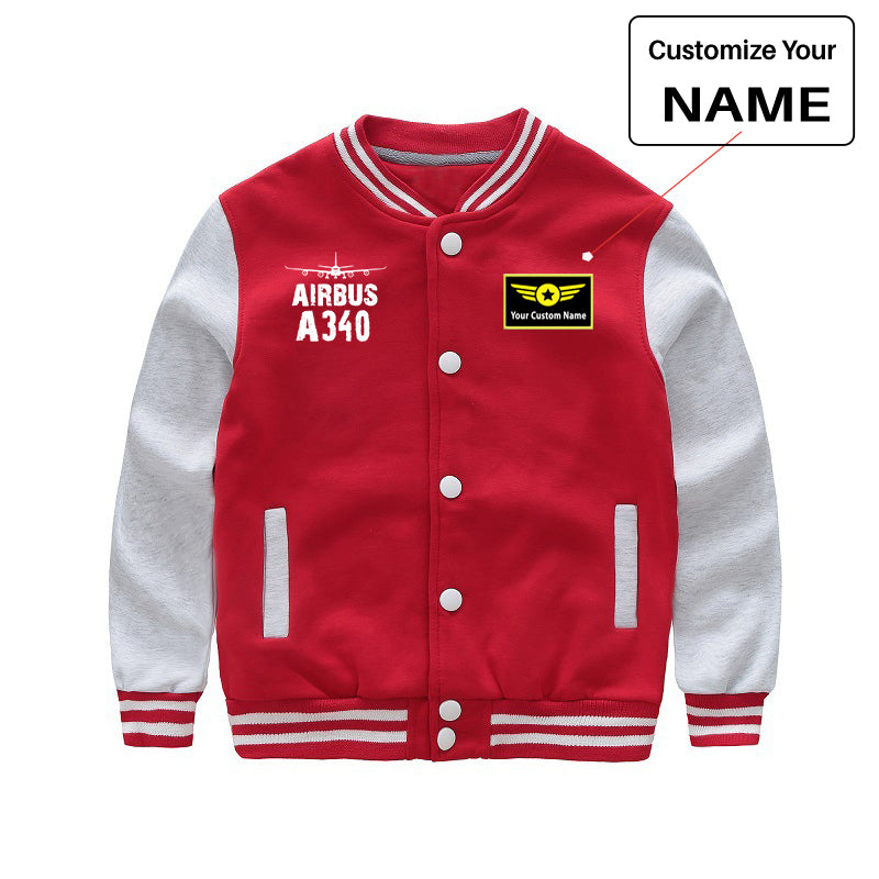 Airbus A340 & Plane Designed "CHILDREN" Baseball Jackets