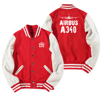 Thumbnail for Airbus A340 & Plane Designed Baseball Style Jackets