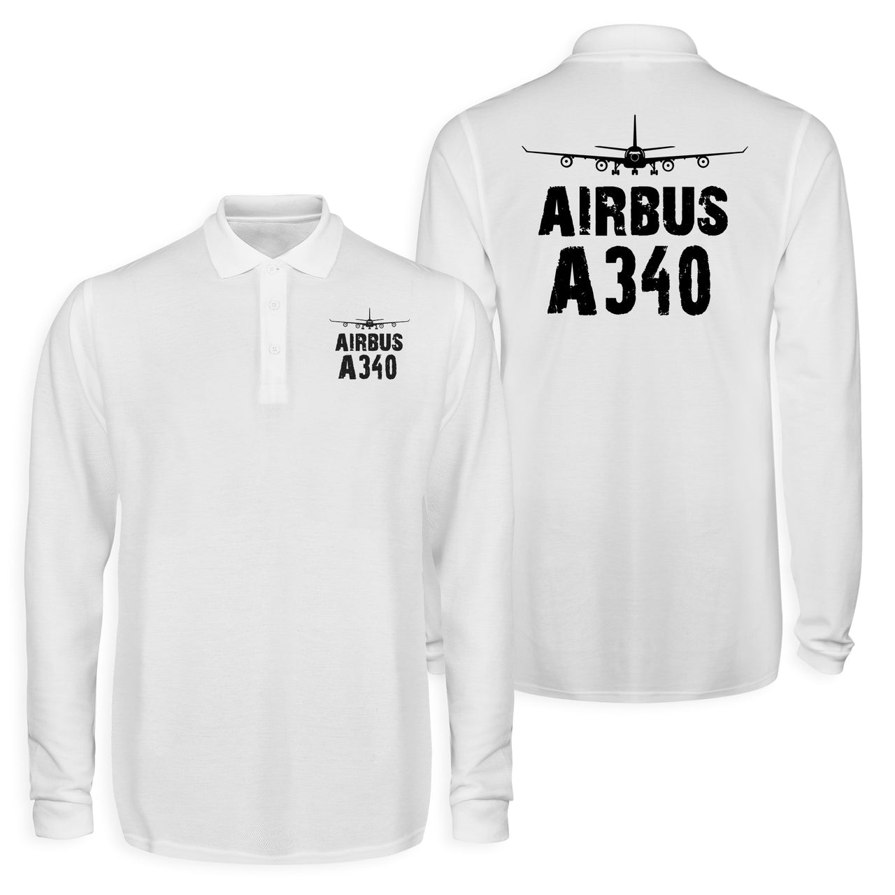 Airbus A340 & Plane Designed Long Sleeve Polo T-Shirts (Double-Side)