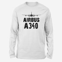 Thumbnail for Airbus A340 & Plane Designed Long-Sleeve T-Shirts