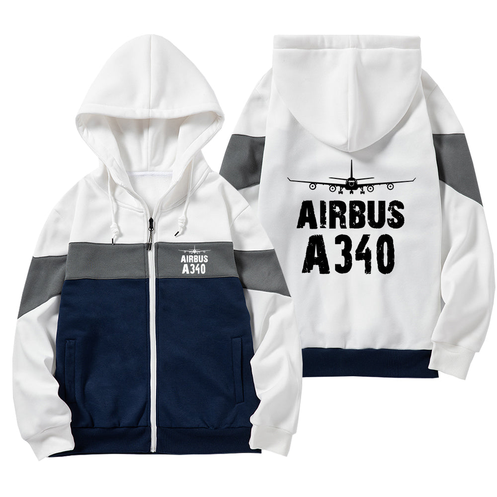 Airbus A340 & Plane Designed Colourful Zipped Hoodies