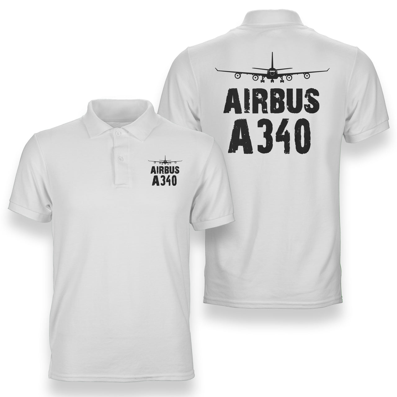 Airbus A340 & Plane Designed Double Side Polo T-Shirts