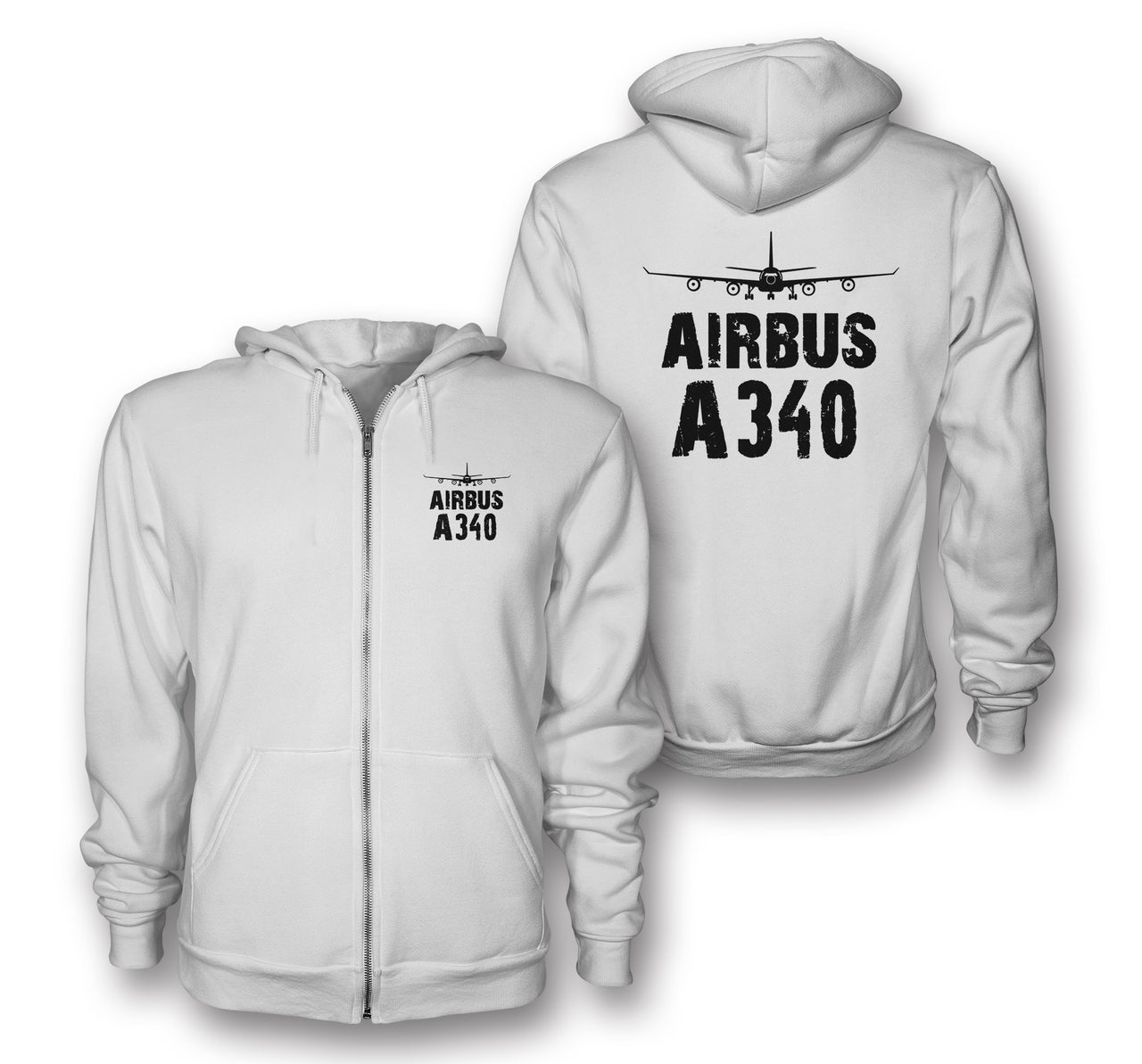 Airbus A340 & Plane Designed Zipped Hoodies