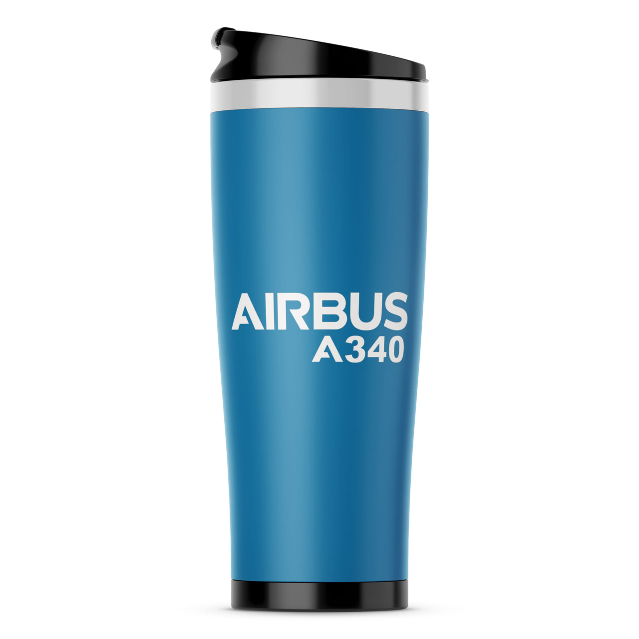 Airbus A340 & Text Designed Travel Mugs