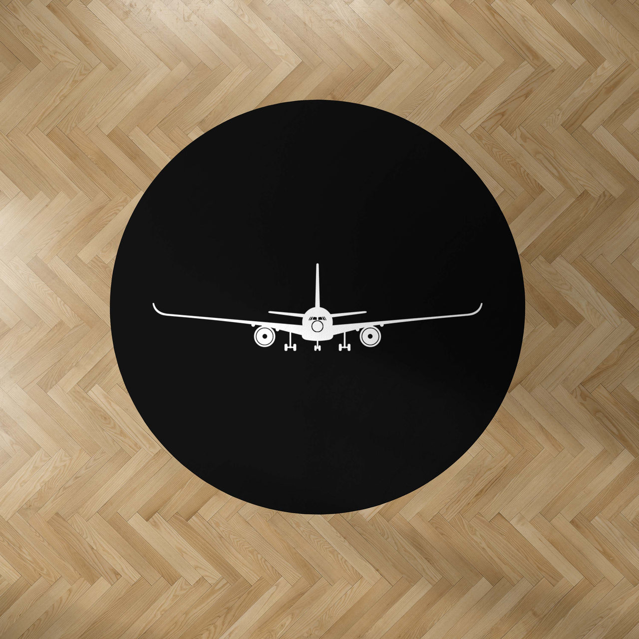 Airbus A350 Silhouette Designed Carpet & Floor Mats (Round)