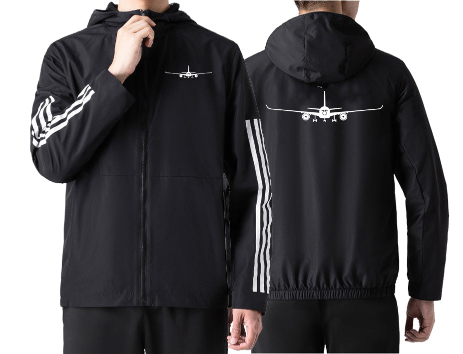 Airbus A350 Silhouette Designed Windbreaker Jackets