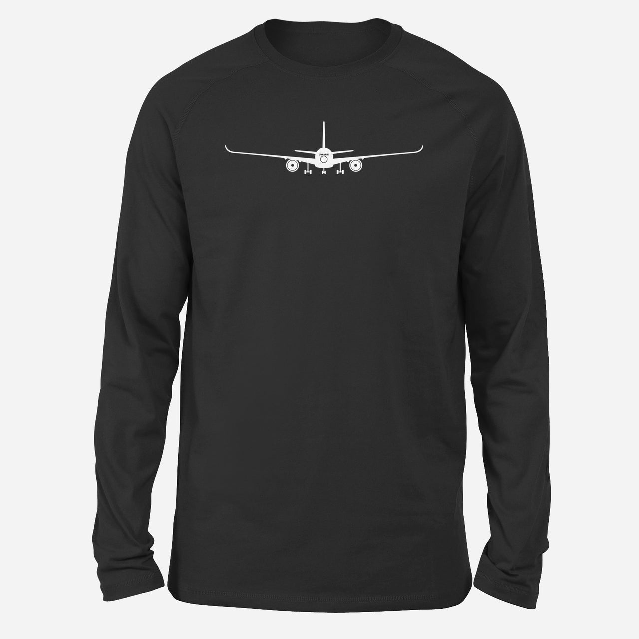 Airbus A350 Silhouette Designed Long-Sleeve T-Shirts