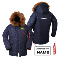 Thumbnail for Airbus A350 Silhouette Designed Parka Bomber Jackets