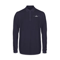 Thumbnail for Airbus A350 Silhouette Designed Long Sleeve Polo T-Shirts