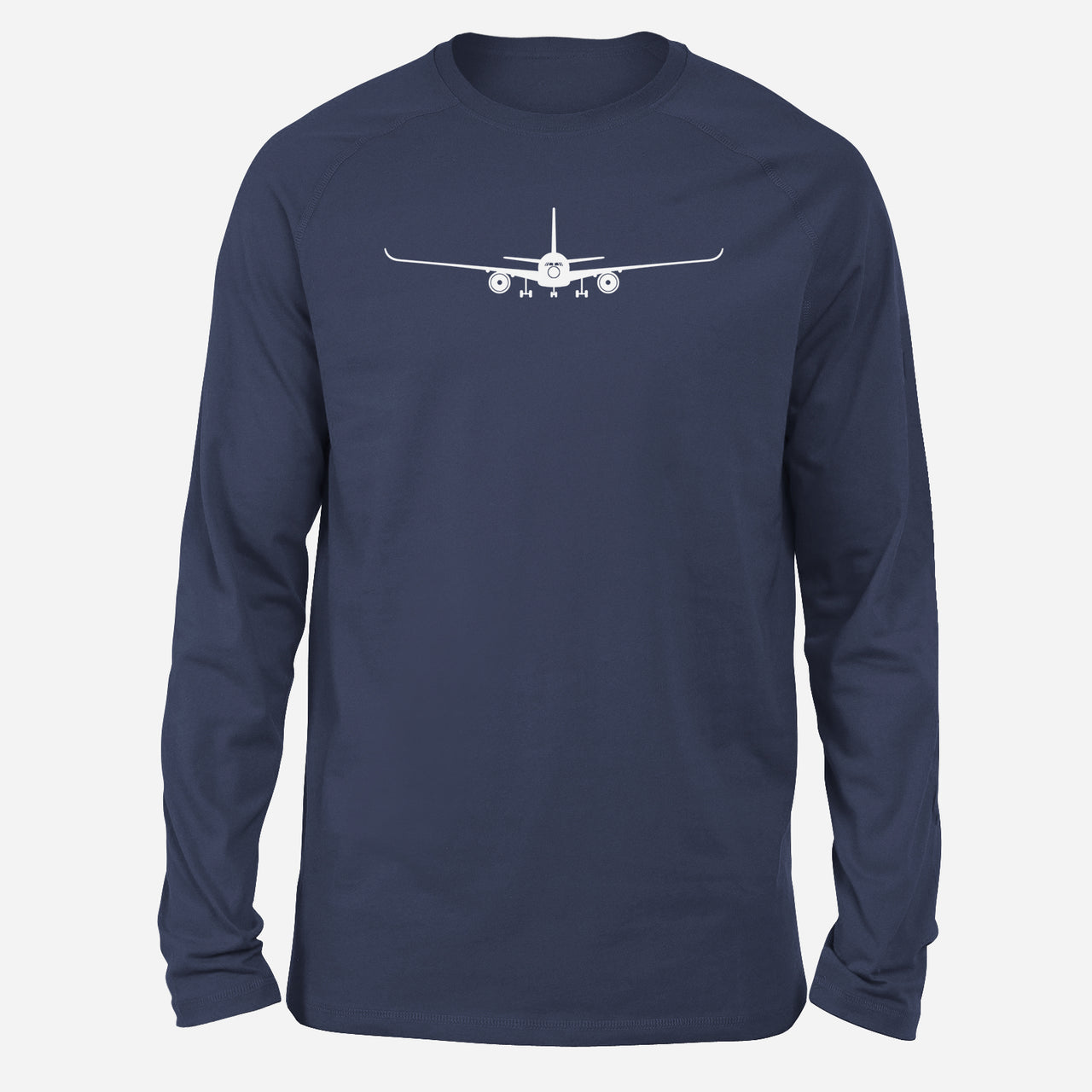 Airbus A350 Silhouette Designed Long-Sleeve T-Shirts