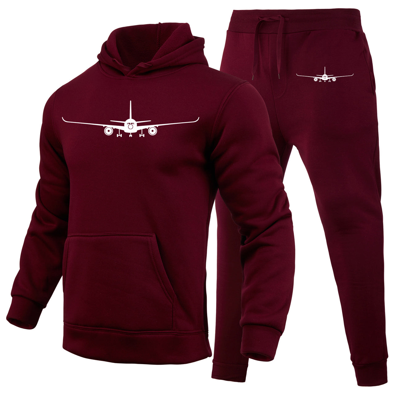 Airbus A350 Silhouette Designed Hoodies & Sweatpants Set